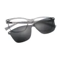 Fred - Square Gray Clip On Sunglasses for Men & Women